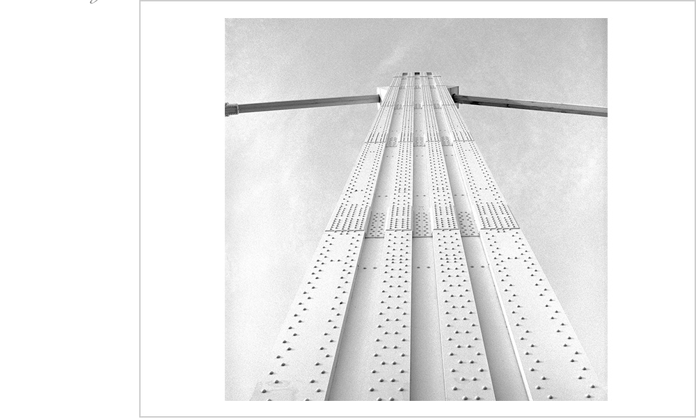 High key lighting of this striking architectural elemental detail of the Erzsebet Hid (bridge) in Budapest, Hungary