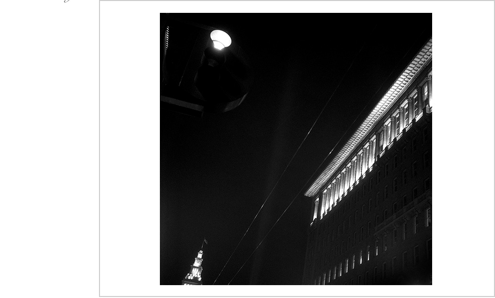 Expertly crafted night photography of the famous Ferry Building on San Francisco's iconic Market Street