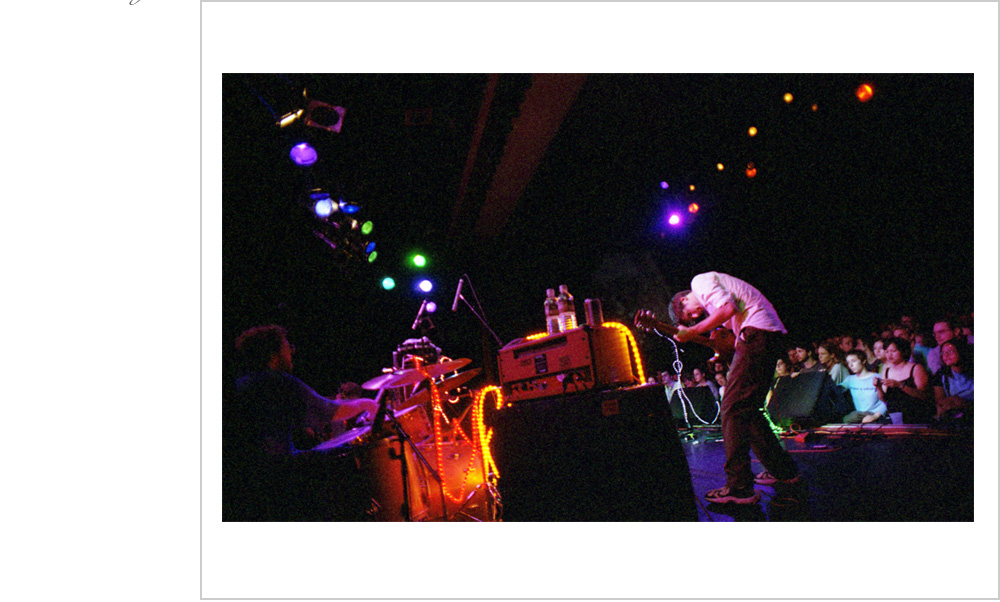 Stephen Malkmus tears into his guitar solo as Pavement rip the roof off the Bill Graham Civic Auditorium in San Francisco, California.