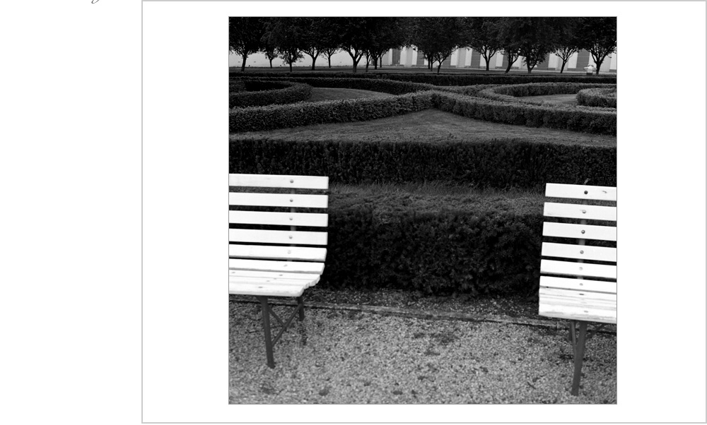 A place or two to sit in the lovely manicured gardens of Troja in historic Prague.