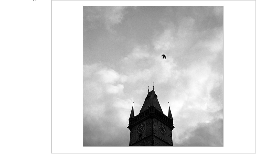 A bird takes flight in this stunning counter point to ancient architecture at its photographic finest.