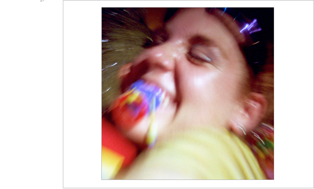 The movement and frenetic blur perfectly captures the state of mind of this raver at an underground party in Oakland, California, 1999.